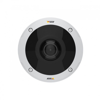 AXIS M3058-PLVE12 MP 半球摄像机，在不同光线条件下提供 360° 全景视图
